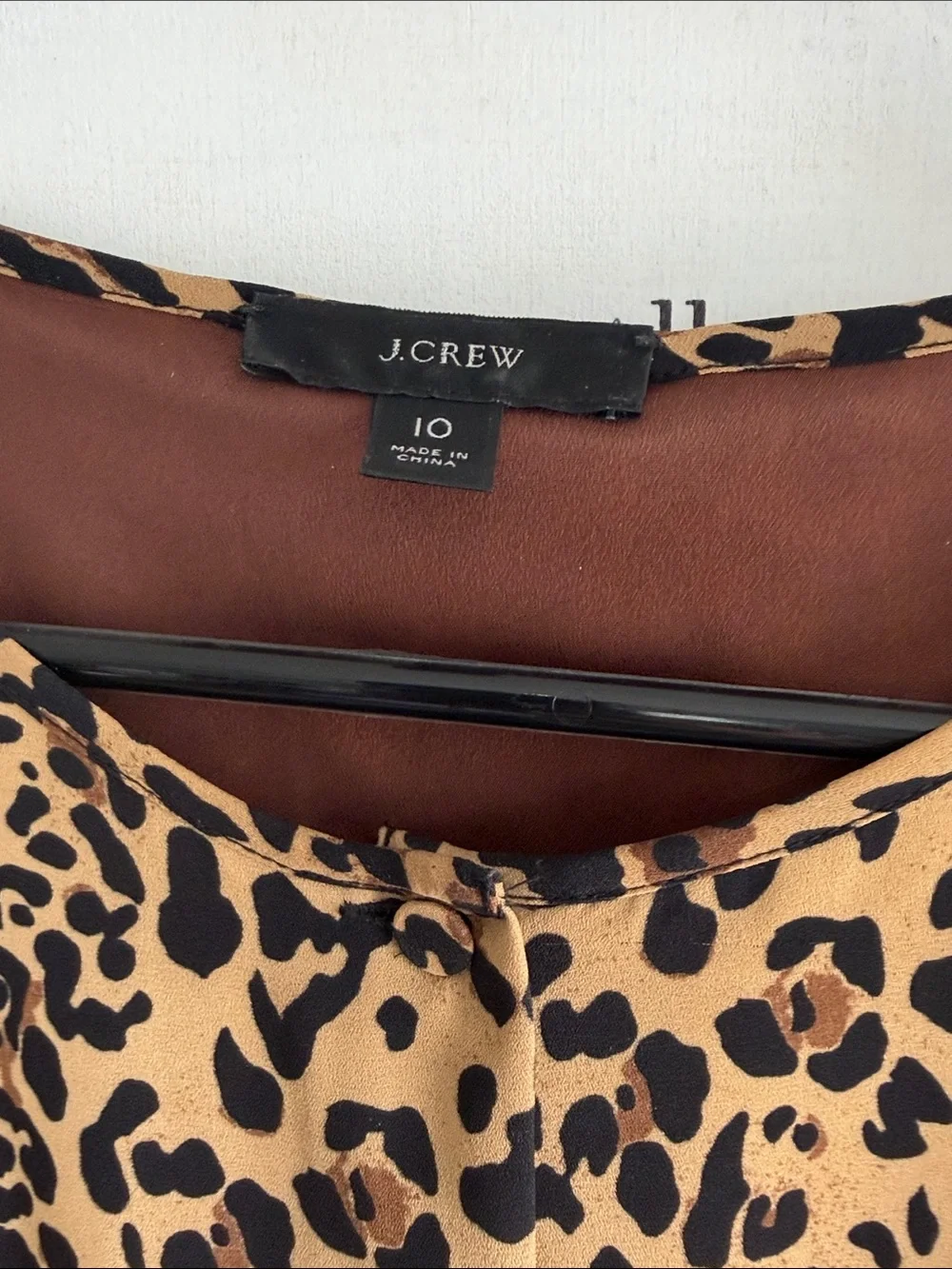 J. Crew Leopard Print Midi Dress in Tan and Black